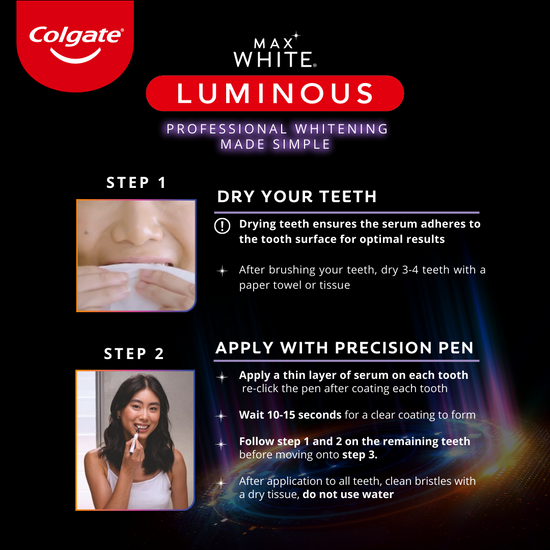 Social media asset on how to use Colgate Luminous